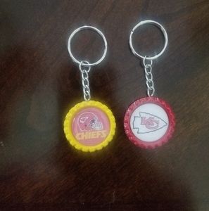 Kansas City Chiefs Bottle Cap Keychains